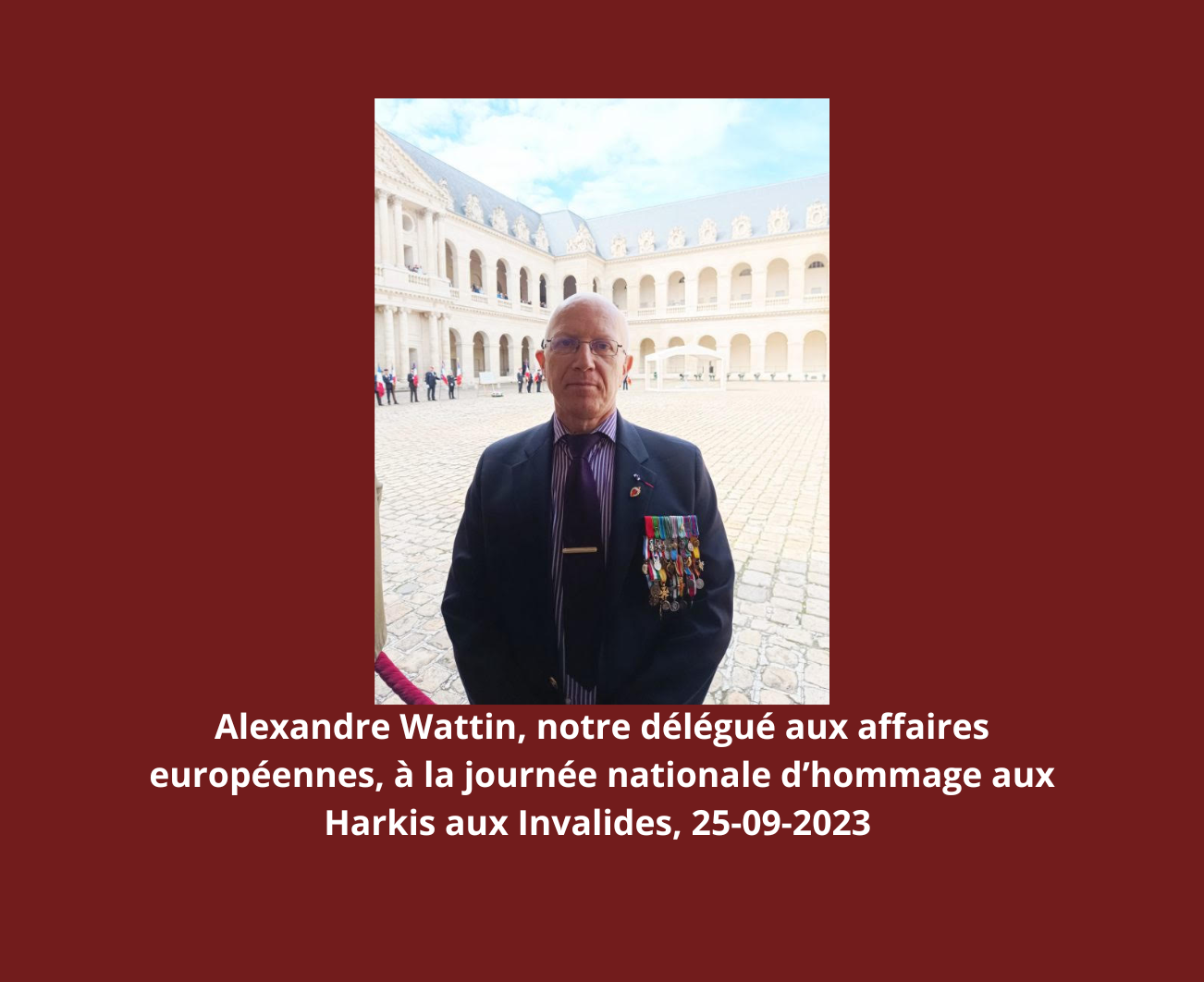 Alexandre Wattin, hommage aux Harkis, Invalides, 2023