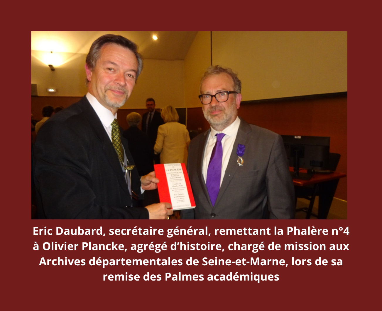 Eric Daubard, Olivier Plancke, Palmes académiques, Phalère