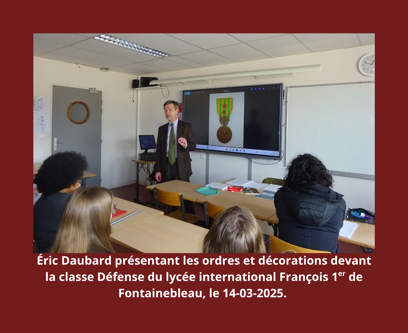 Eric Daubard au lycée François 1er de Fontainebleau