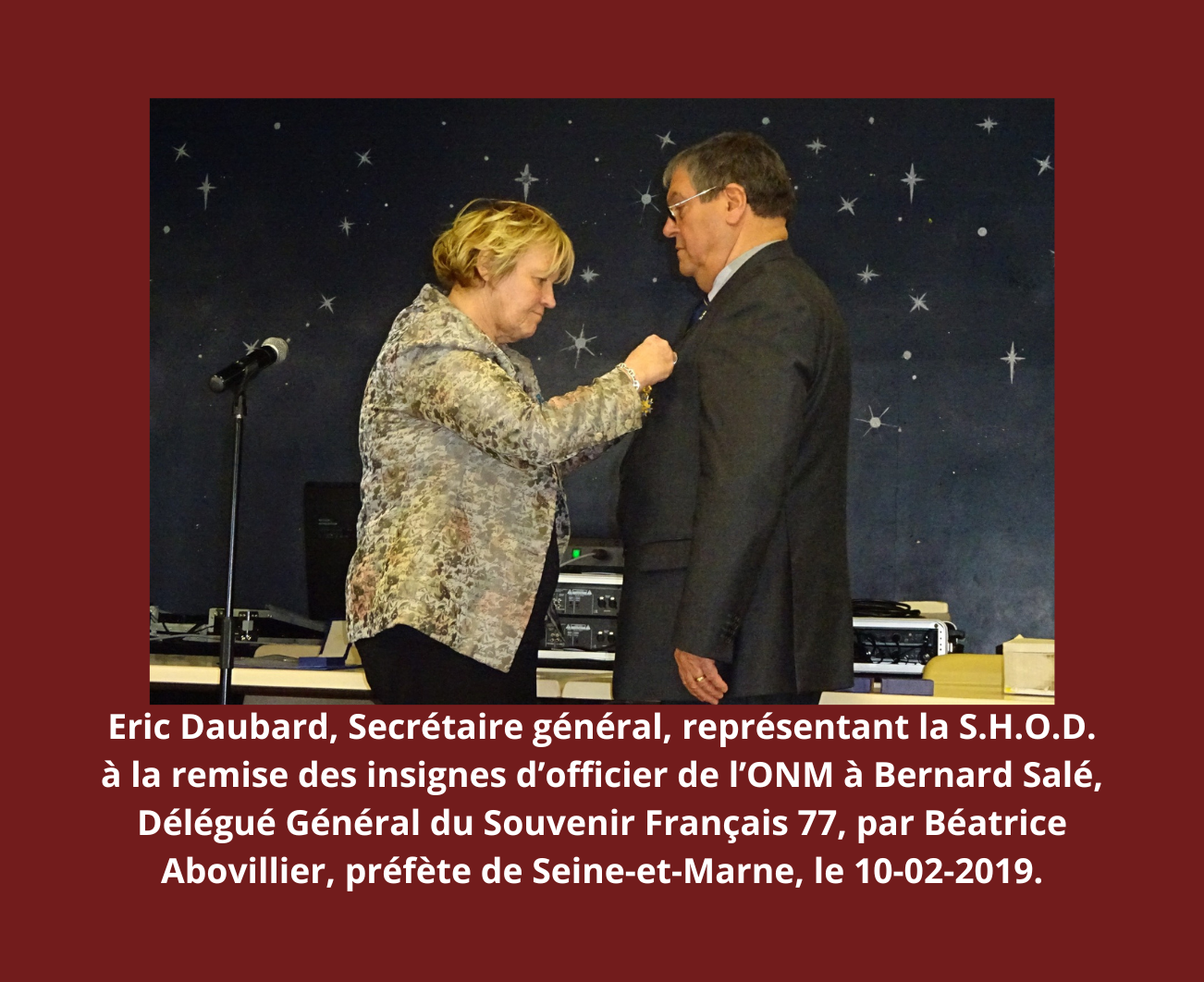 Eric Daubard, Bernard Salé, ONM, Béatrice Abovillier, Souvenir Français